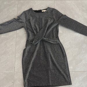 Michael Kors Shimmering Black Long Sleeve Dress